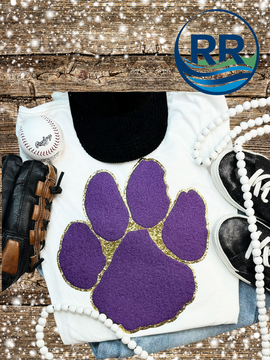 Purple Paw Patch- Crewneck
