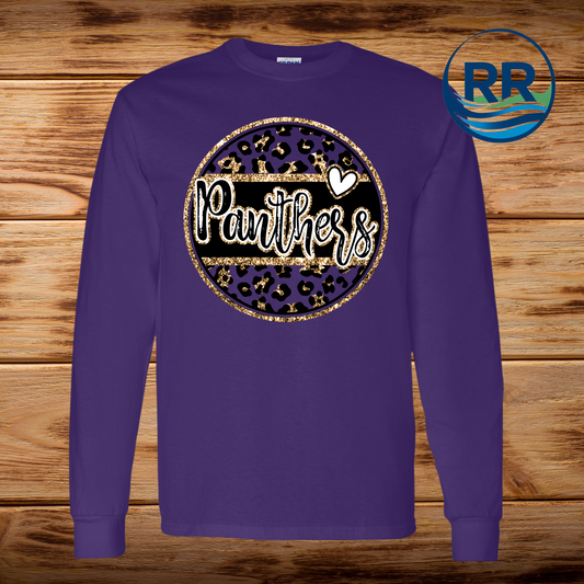 Panthers Long Glitz Sleeve-Purple