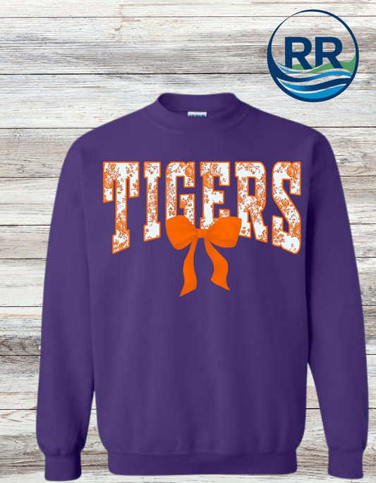 Tiger Orange Floral Crewneck