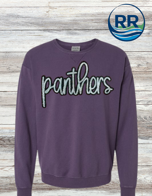 Sequin Panthers ComfortWash Crewneck  Purple