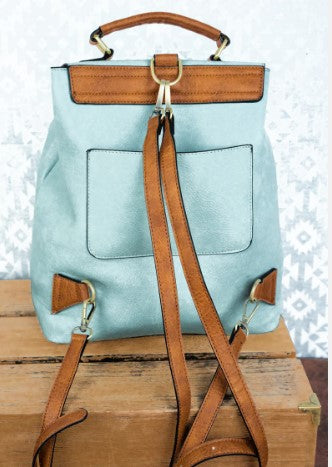 Faux Leather Satchel Backpack*