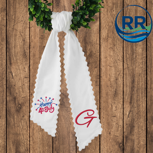 4th Of July Wreath Sash: White