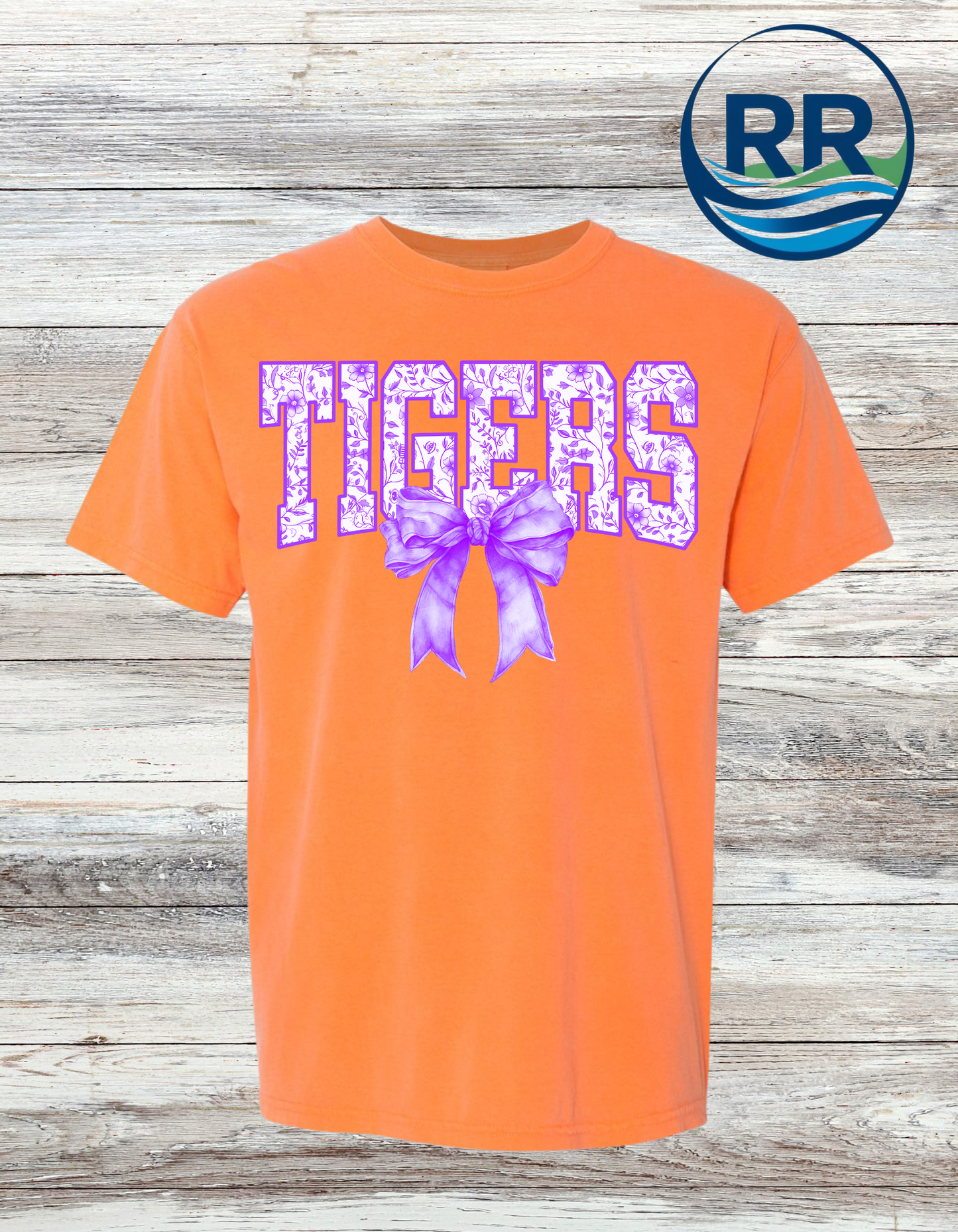 Tiger Purple Floral Comfort Colors T-Shirt