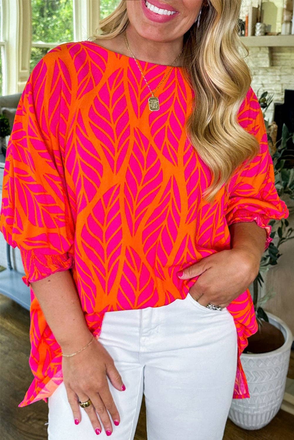 Tropical Smocked Lantern Top