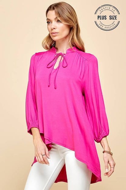 Fuchsia Collar Wrap Top*