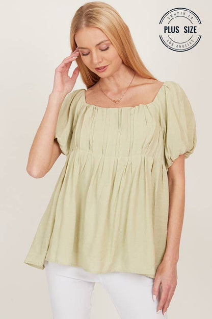 Sage Square Neck Top