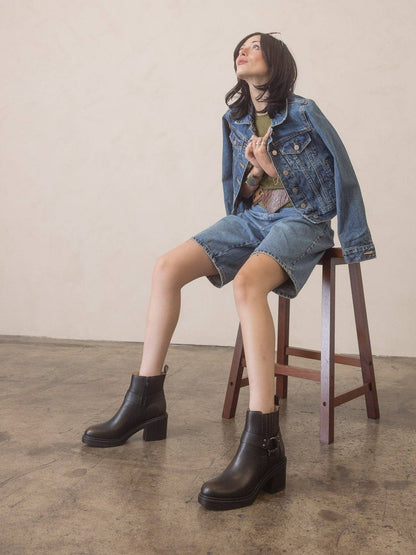 The Jayden | Brown Motorcycle Bootie