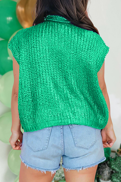 Kelly Green Metallic Sweater