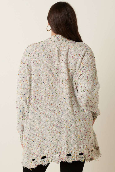Gray Multi Dot Cardigan