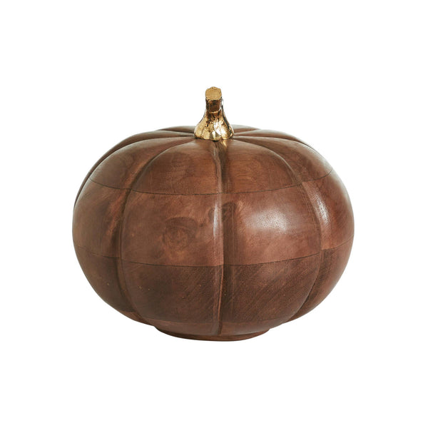Chestnut Mango Wood Pumpkin 7" Decor