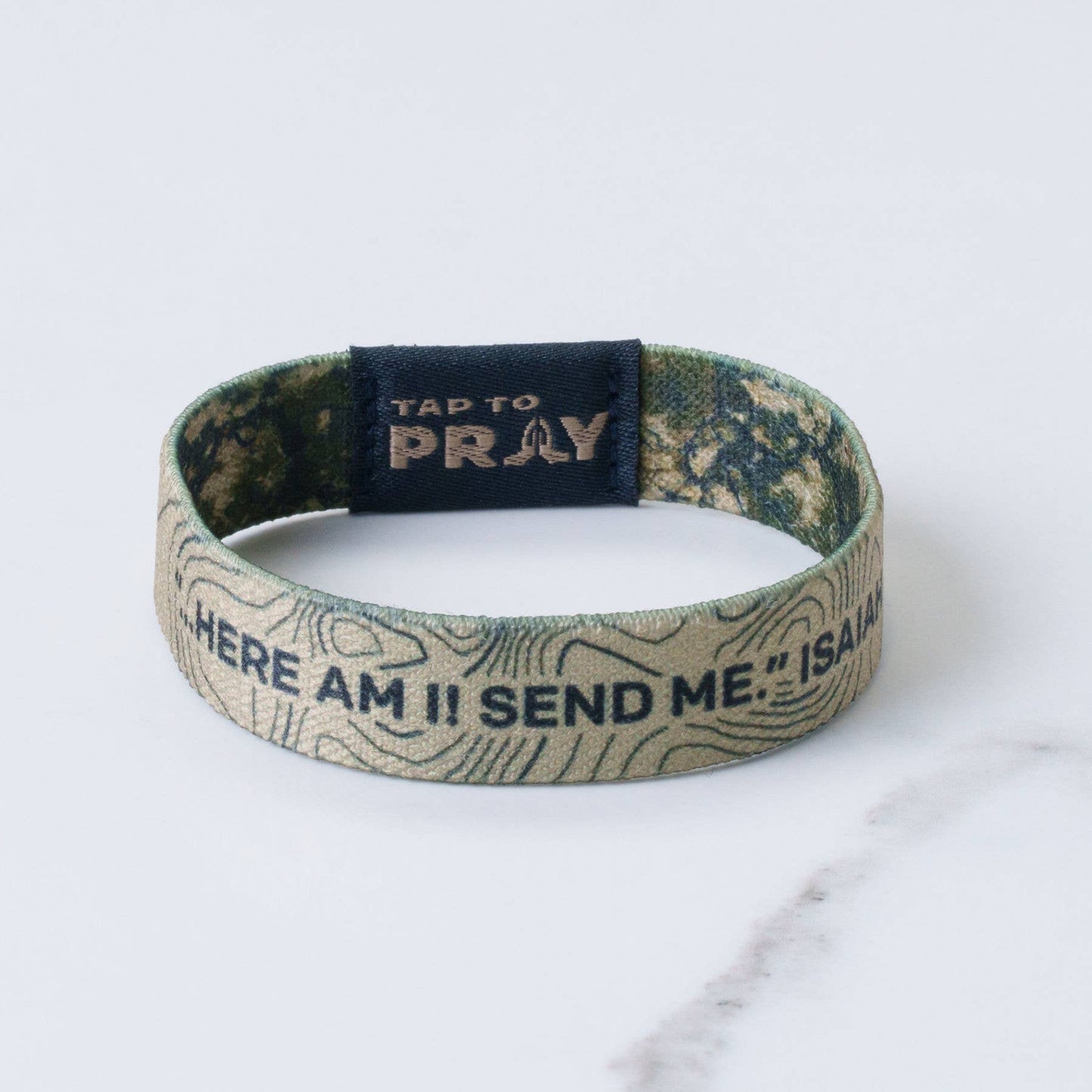 Tap To Pray™ Wristbands - Valor Camo & Isaiah 6:8: Large