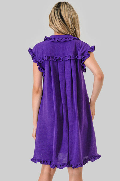 Purple Avery GameDay ButtonDown Dress