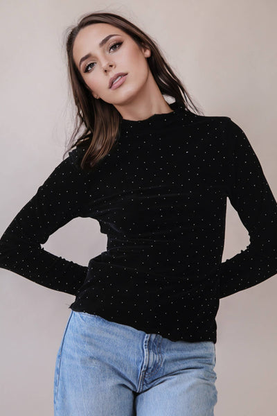 Leopard & Black Stone Fitted Top