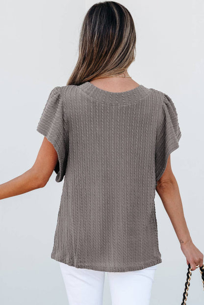Sleet Textured Flutter Top