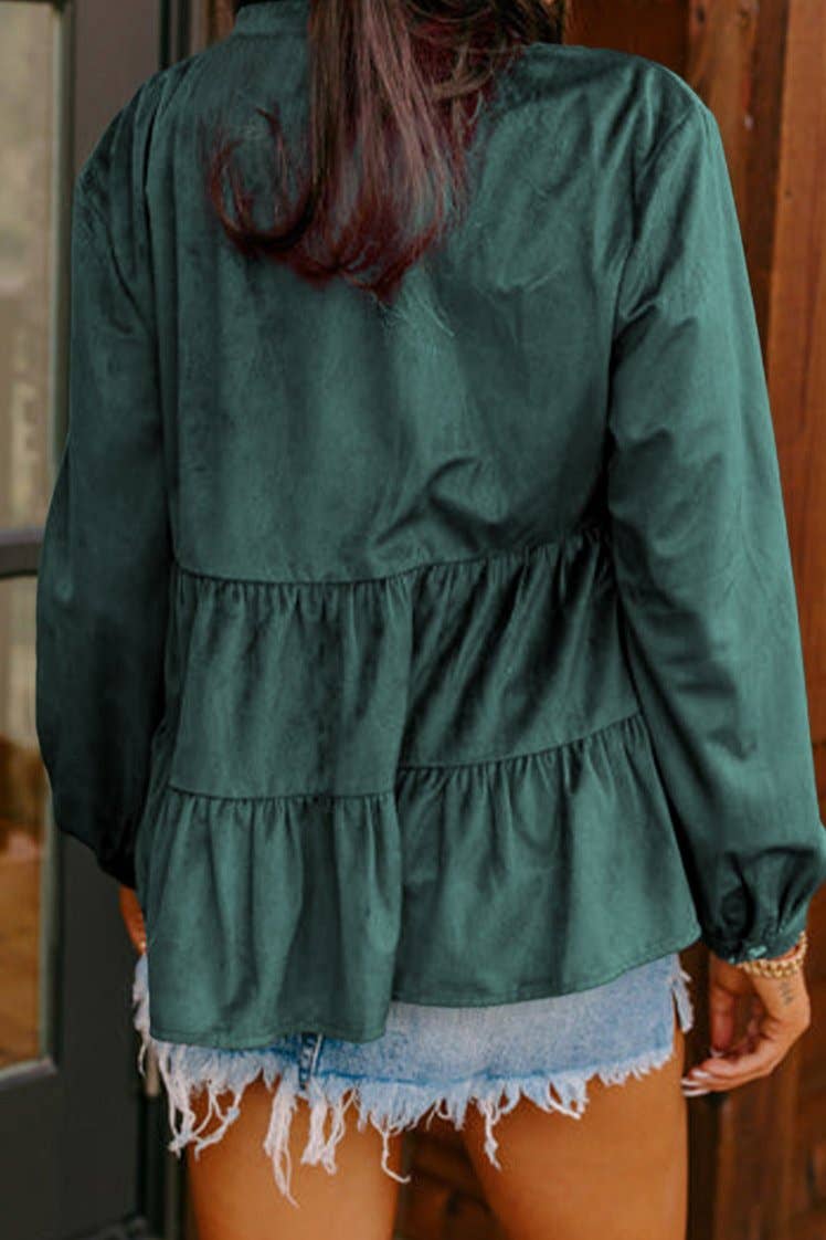 Evergreen Corduroy Tiered Top*