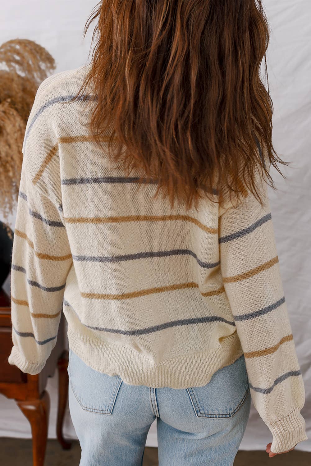 Fall Feel Striped Button Cardigan