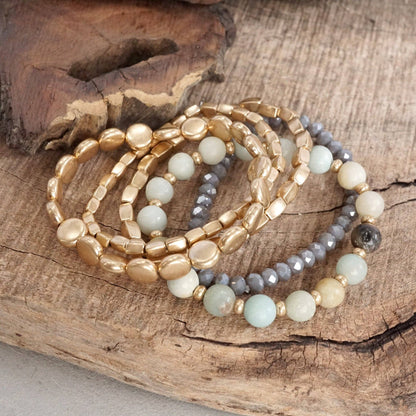 Amazonite Boho Bracelet Stack
