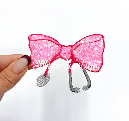 Nurse Stethoscope Bow Patch  