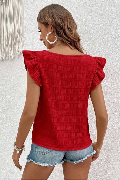 Square Neck Red Tank
