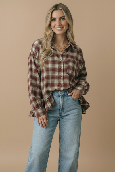 Check Plaid Button-Down Shirt