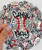 Baseball game day sequins patch