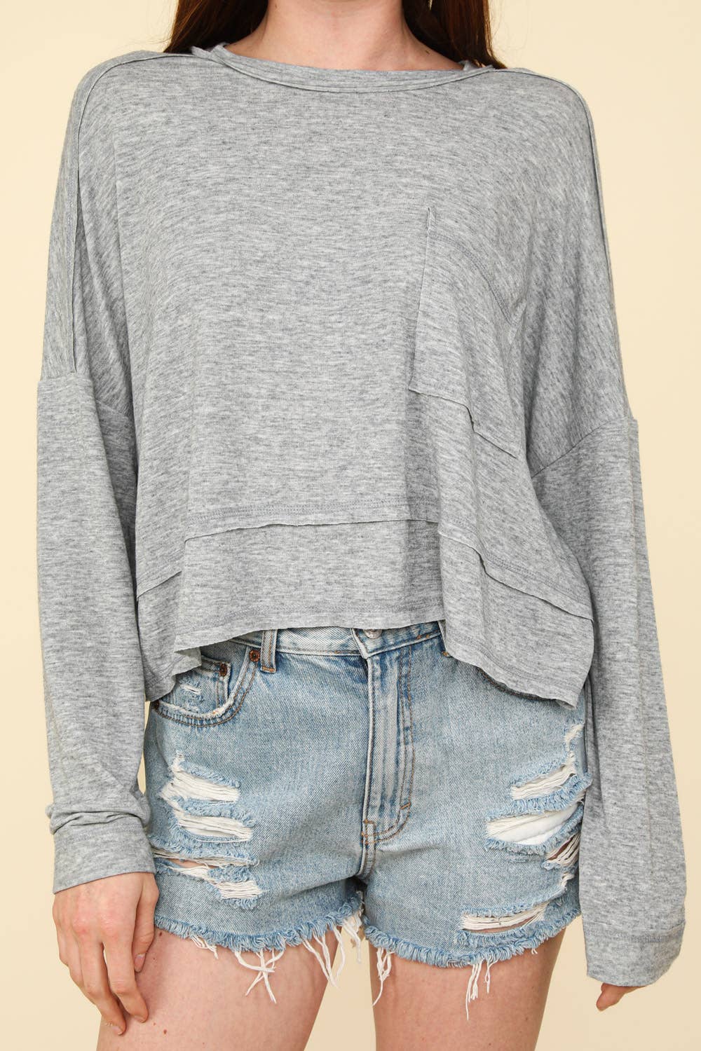 Heather Gray Casual Knit Top*