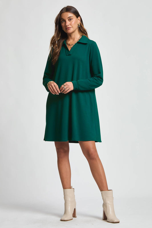 Evergreen Long Sleeve A Line Dress