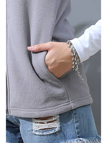 Fleece Vest W/Pockets Zip