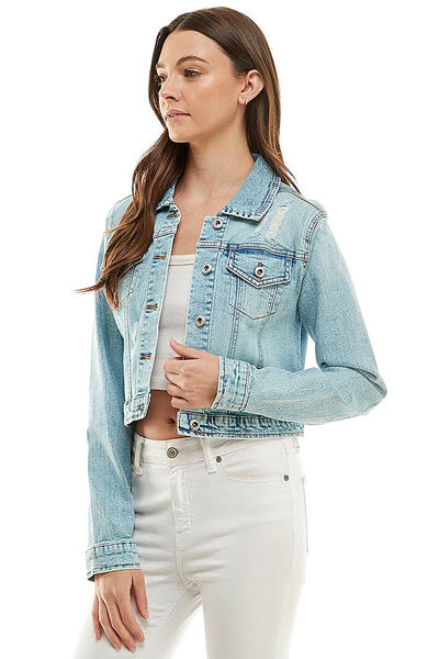 Casual Denim Jacket: LIGHT WASHED