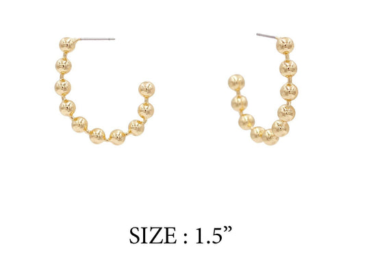 Gold Ball Chain Oval Earring