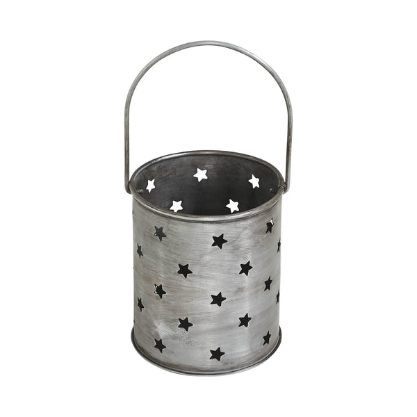 Twinkling Star Brushed Metal Candle Holder