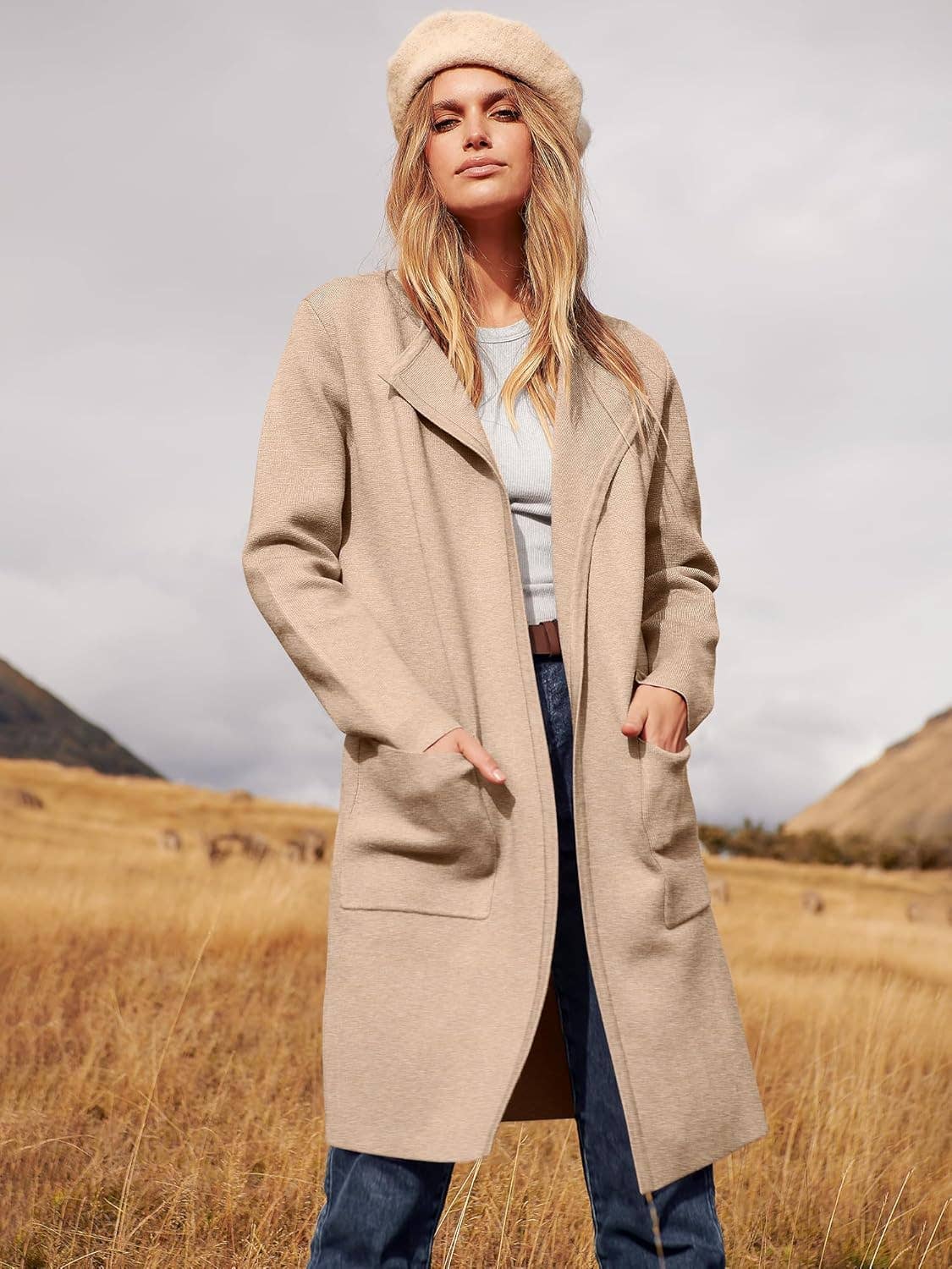 Apricot Lightweight Throwover Coat*