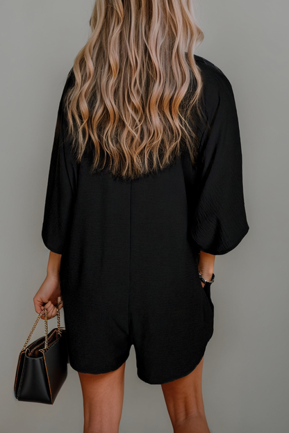 Airflow Black Collard Romper
