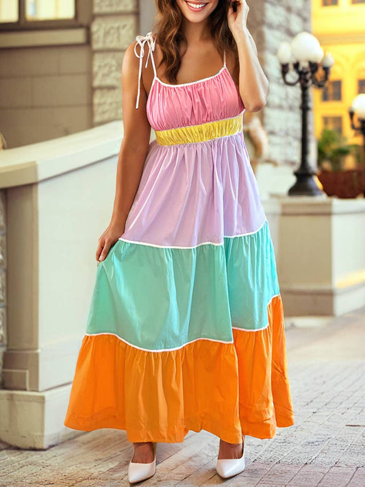 Summer Colorblock Maxi Dress