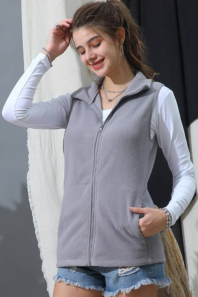 Casual Fleece Vest W/Pockets Teal