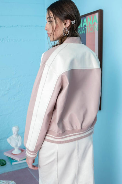 Dusty Pink Leatherette Jacket
