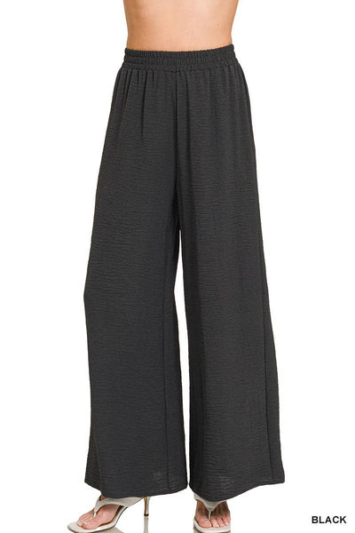 Woven Airflow Elastic Waistband Pants