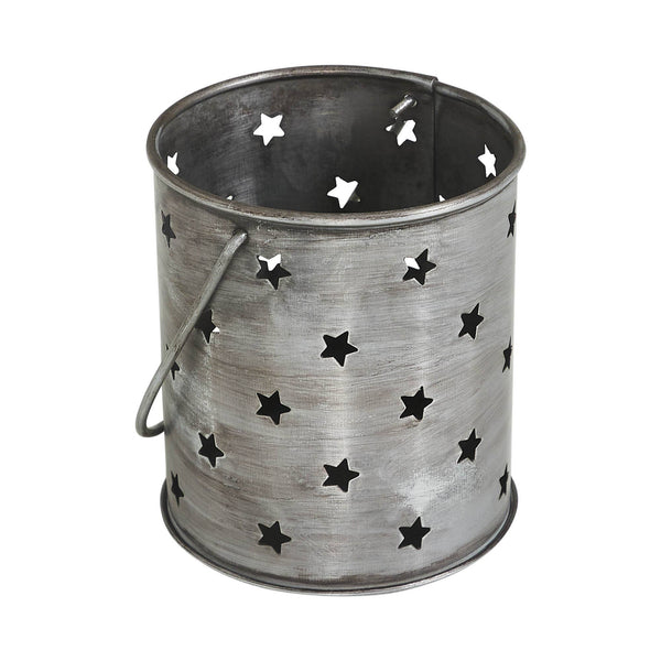 Twinkling Star Brushed Metal Candle Holder