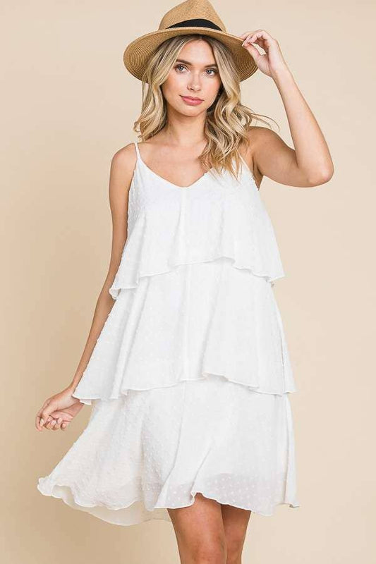 White Cascading Dress
