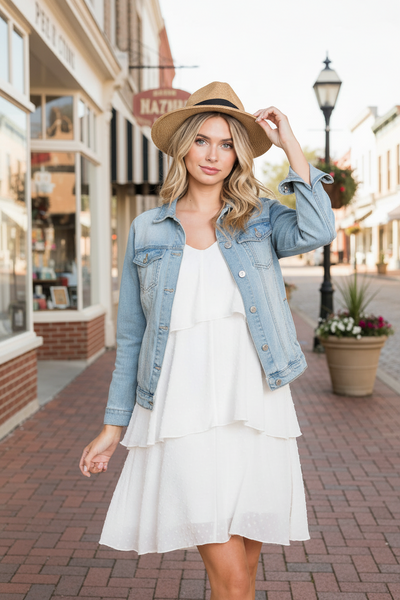 White Cascading Dress
