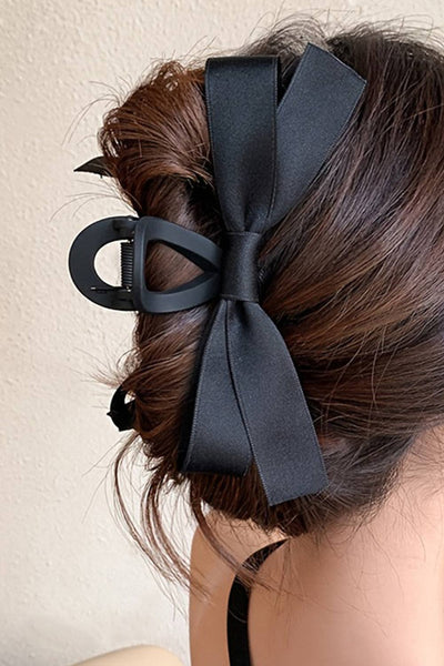 Satin Bow Large Hair Claw Clip for Women