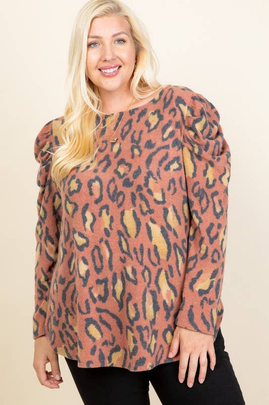 Rust Animal Print Top