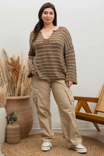 Drop Knit Sweater, Curvy*