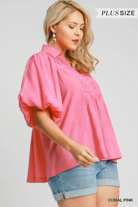 Umgee Bubble Sleeve Top