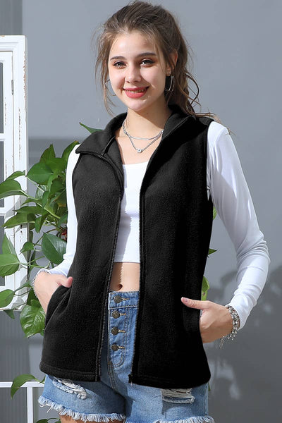 Casual Fleece Vest W/Pockets Teal