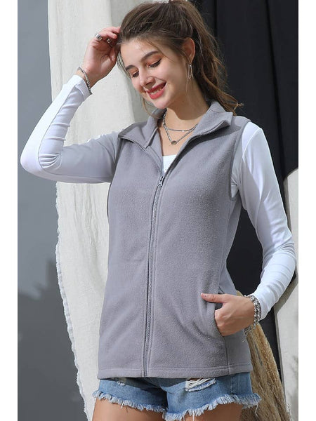 Fleece Vest W/Pockets Zip