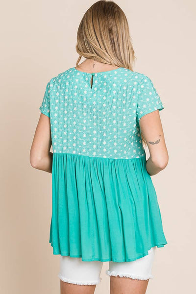 Mint Ditsy Floral Top