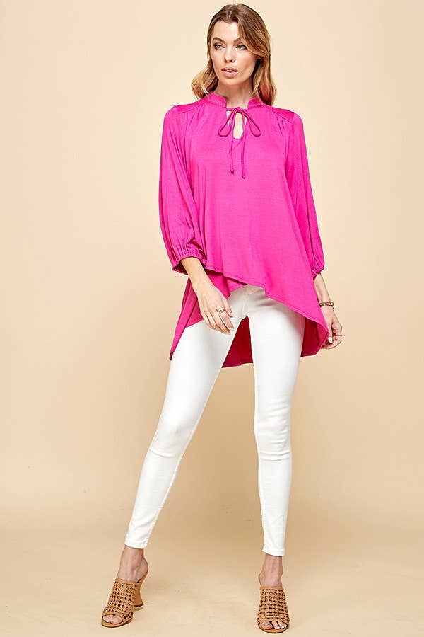 Fuchsia Collar Wrap Top*