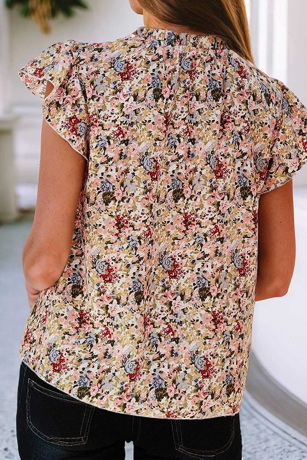 Boho Floral Frilled Top