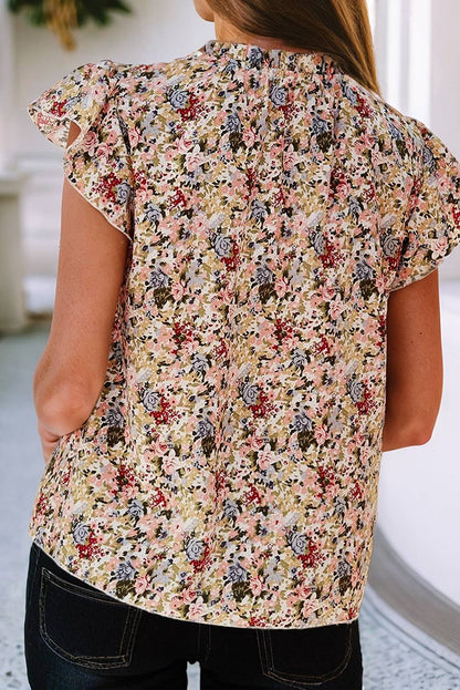 Boho Floral Frilled Top